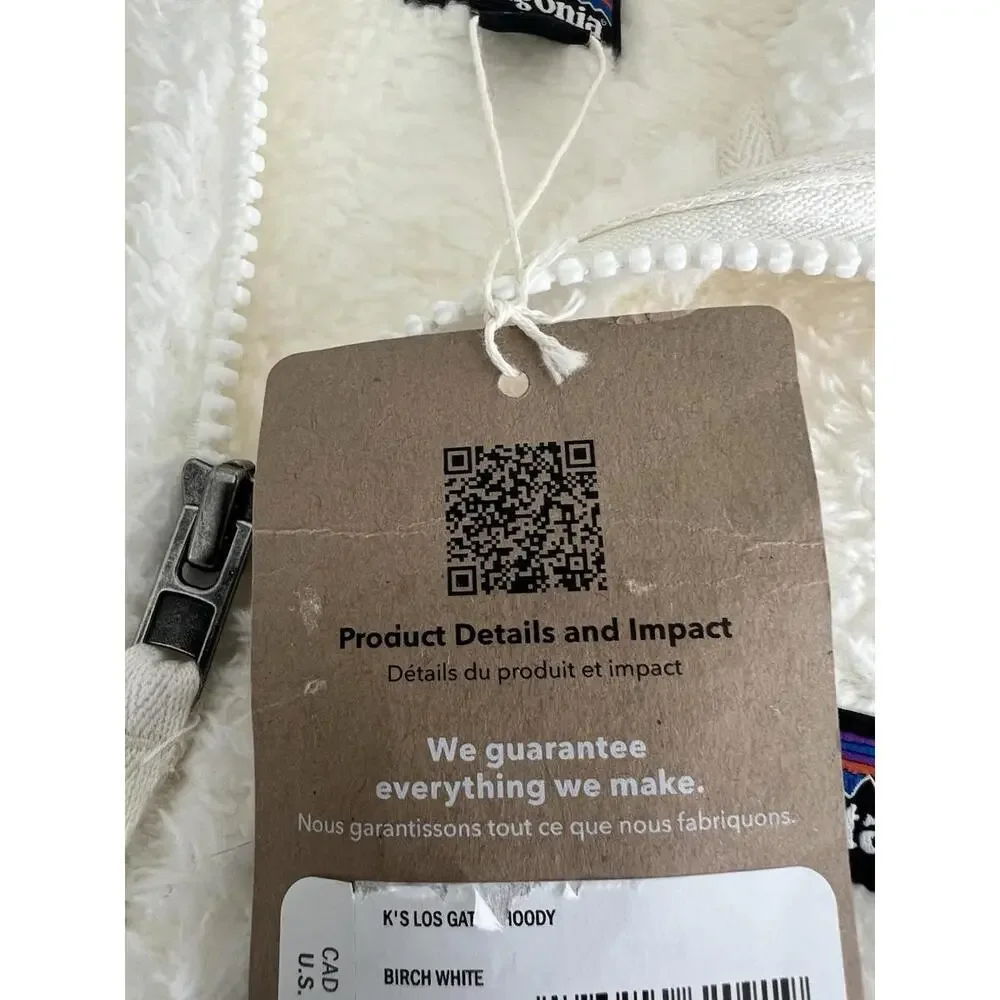 $99 Patagonia Kids Los Gatos Hoody Birch White Size XL (14) Jacket Coat